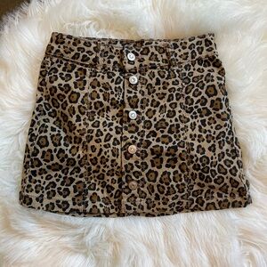 NWOT leopard mini skirt